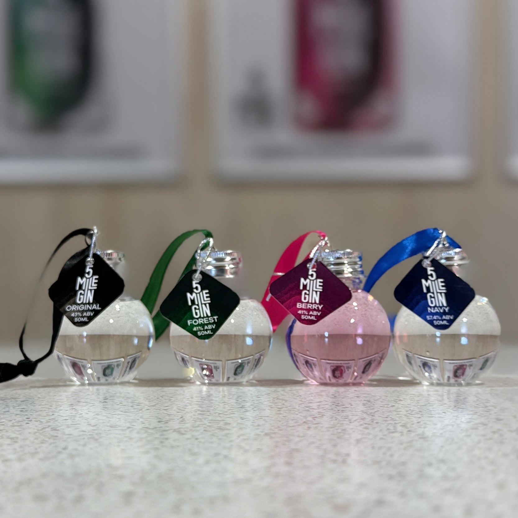 5 Mile Gin Baubles: Set of 4